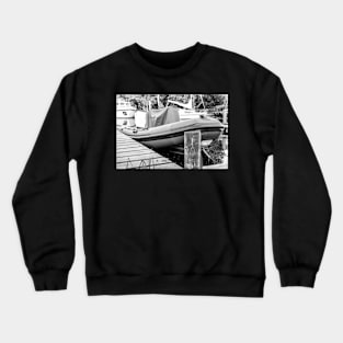 Close up of inflatable leisure boat on the River Ant, Norfolk Broads Crewneck Sweatshirt